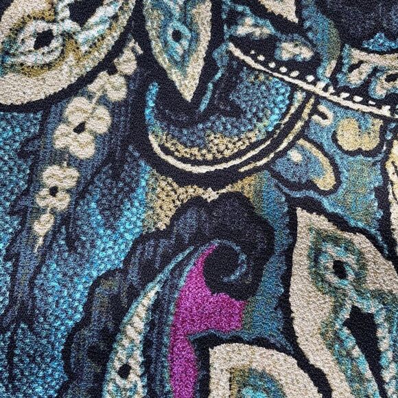 J Jill Purple/Blue Tiered Paisley Blouse MP - Picture 5 of 6